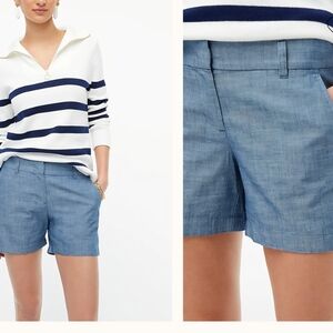 J. Crew Classic Chambray 5" Inseam Blue Women's Shorts Size 12